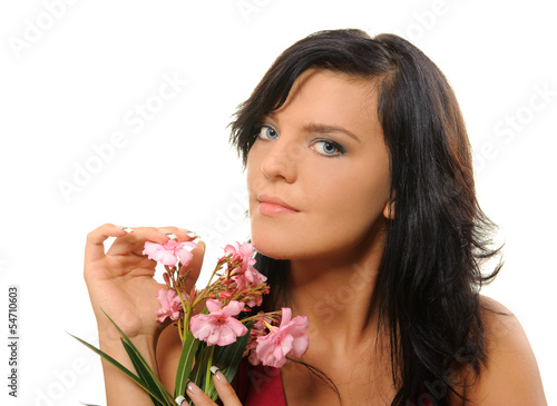 Woman with flowers