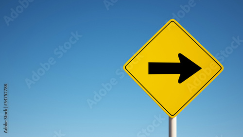 One Way Sign with Clipping Path