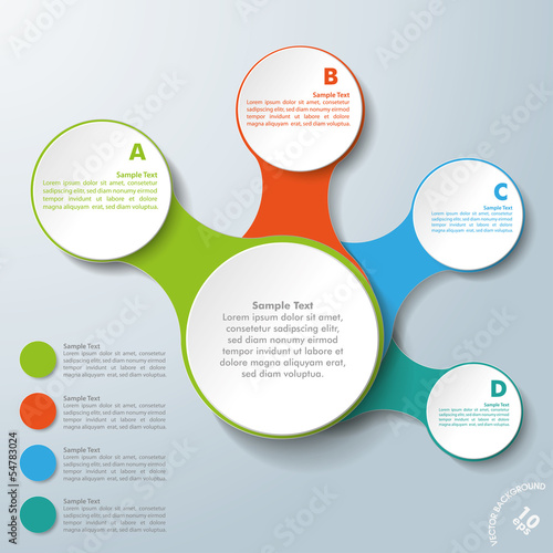 Infographic White Connected Circles ABCD