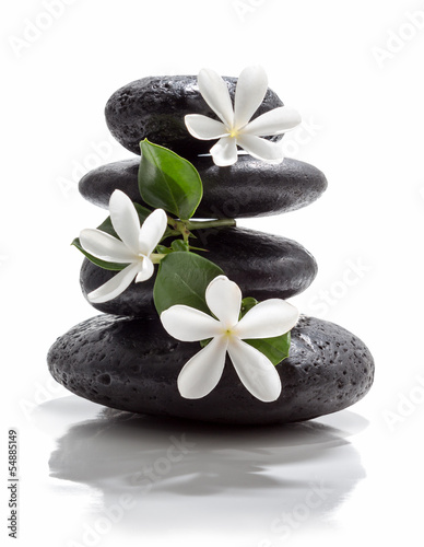 tiare flowers and tower black stone spa