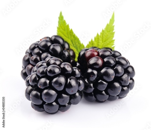 Blackberry fruit with leafs