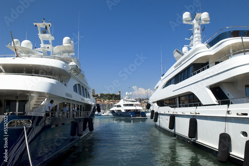 luxurious yachts in the harbor of Cannes