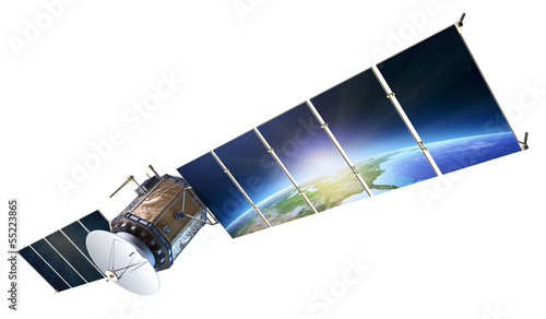 Satellite communications with earth reflecting in solar panels i