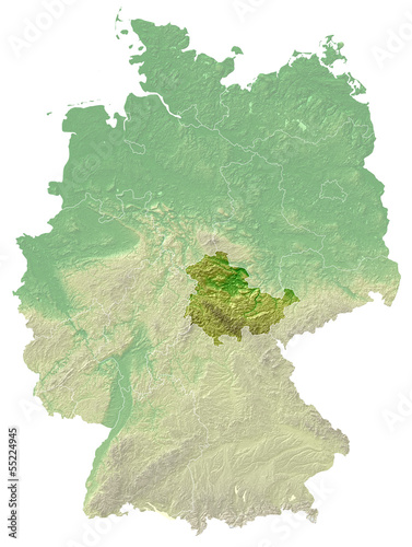 Topografische Reliefkarte thüringen (Deutschland)