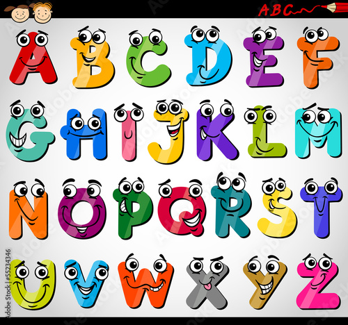 capital letters alphabet cartoon illustration