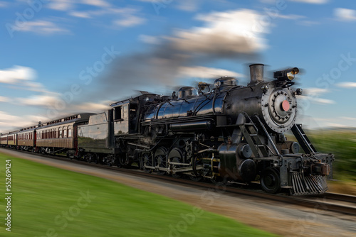 historic steam train passes through the fields2