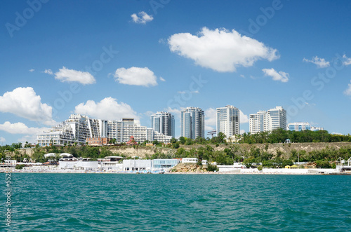 Odessa city seashore with new urban districts, Ukraine