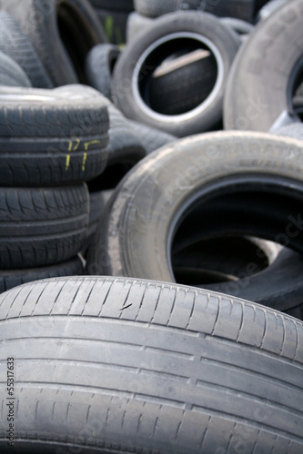 Destroyed old tires