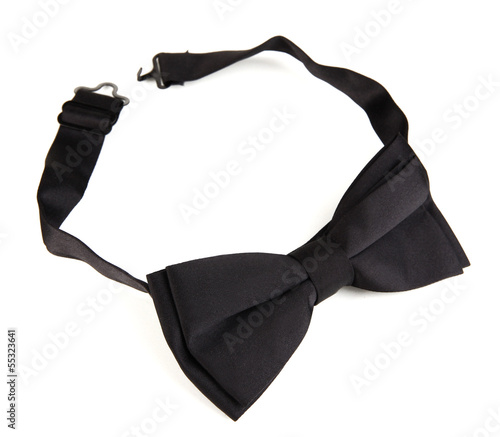 Black bow tie isolated on white