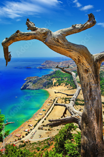 amazing Greece series. Rhodes island, view of Tsambika bay