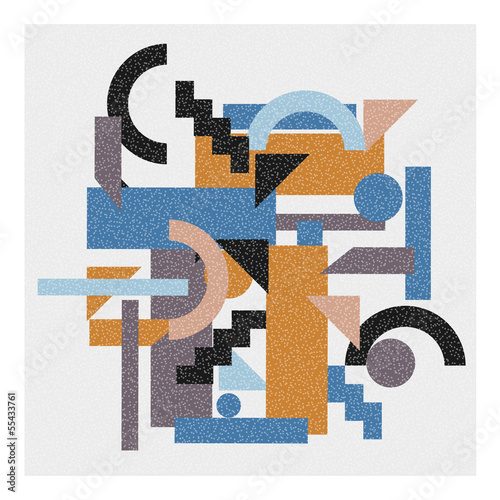 Abstract geometric background in cubism style
