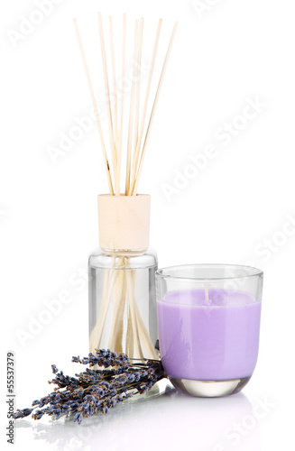 Aromatic sticks for home with smell of lavender isolated