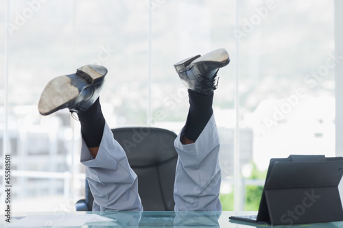 Business getting crazy falling from his swivel chair