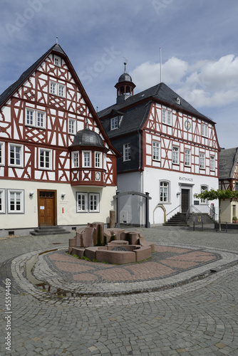 Rathaus und Marktplatz in Kirchberg, Hunsrück