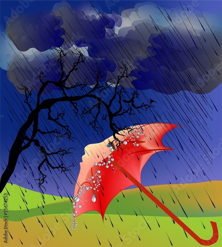 jesienna impresja z parasolem