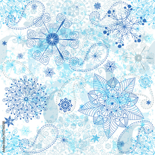 Christmas white-blue seamless pattern