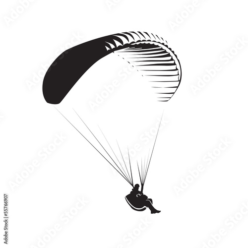 Paragliding theme, parachute controlled by a person