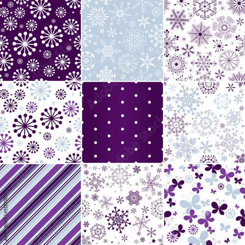 Collection seamless christmas patterns