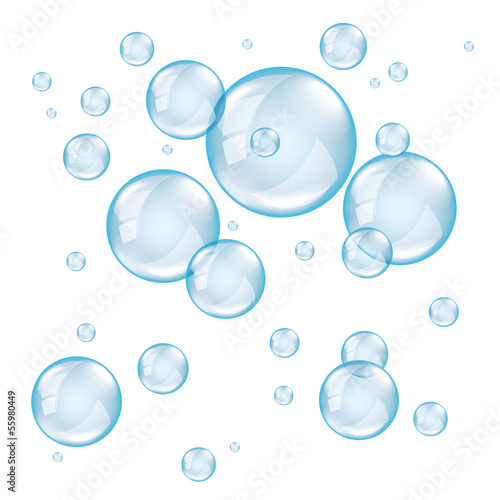 Transparent soap bubbles photo realistic vector