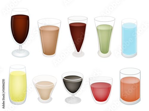 A Set of Refreshing Sweet Drink in Glass