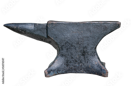 Old anvil on white background