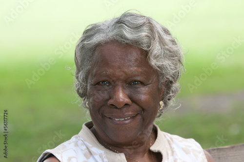 Happy old african american lady