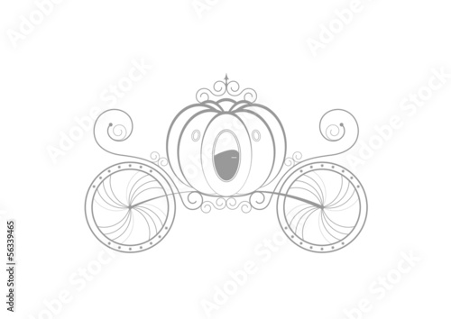 Carrosse de princesse - sticker gris