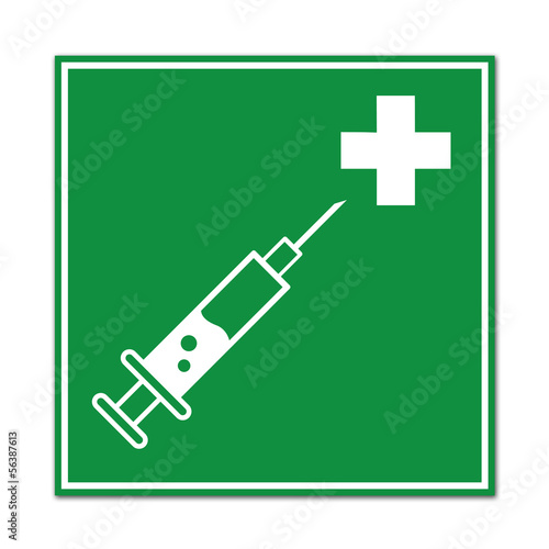 Cartel sanitario simbolo vacunacion