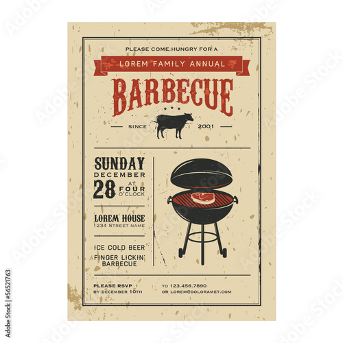 Vintage barbecue invitation