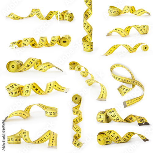 tape measure collection isolated on white