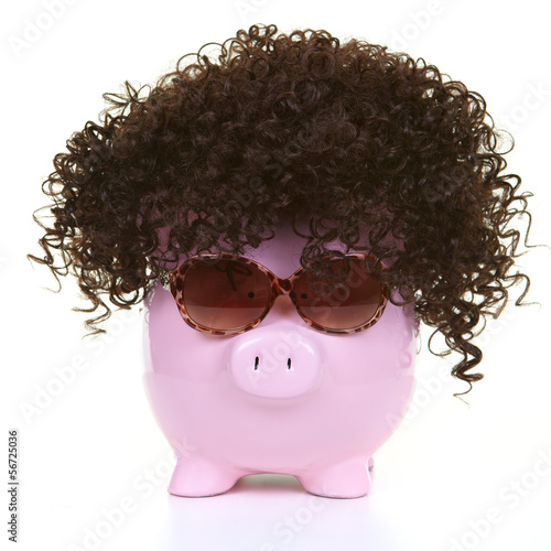 Money-box and wig