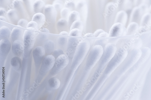 Q tips on white