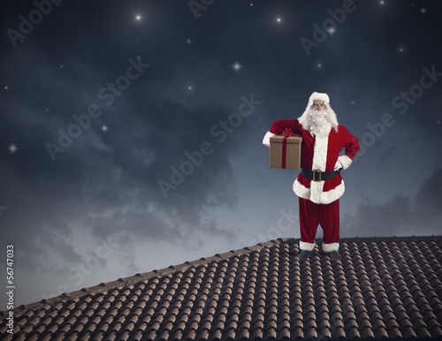 Santa Claus on a roof