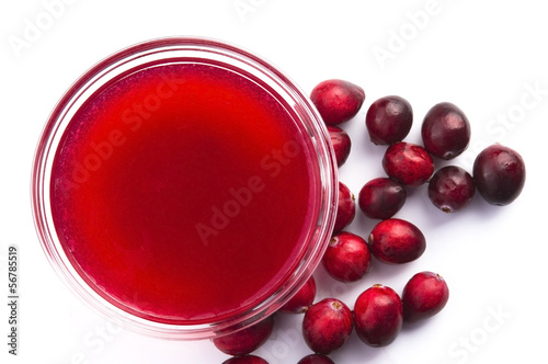 Jelly with Cranberries in Glass