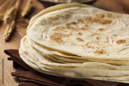 Stack of Homemade Flour Tortillas