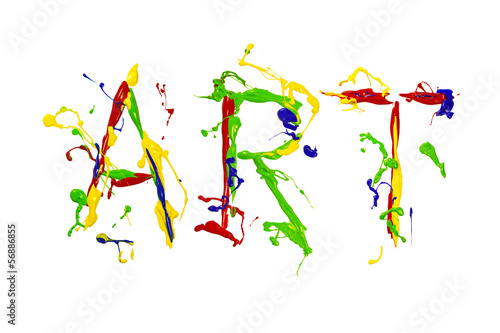 Multicolor paint painted word art