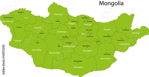 green Mongolia map