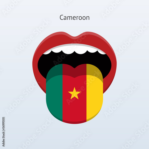 Cameroon language. Abstract human tongue.