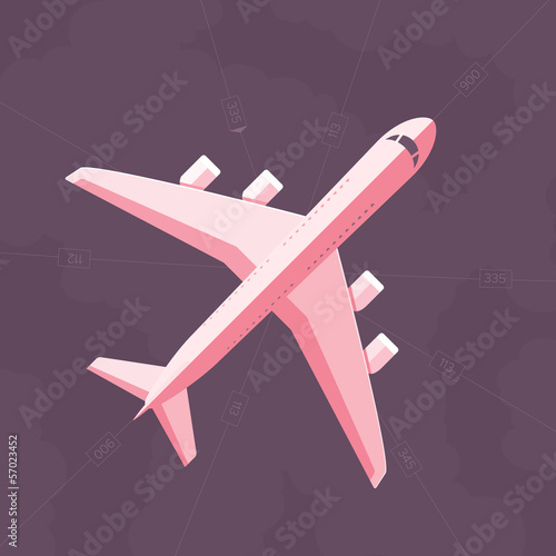 Flat airplane background