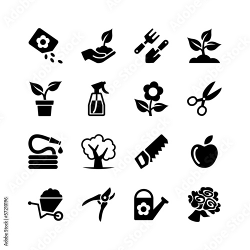 Web icon set -Garden, tools, watering