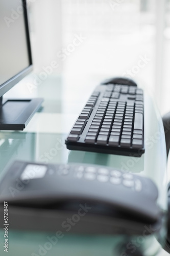 Office desk with a computer