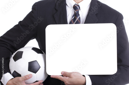 Football manager hold ball