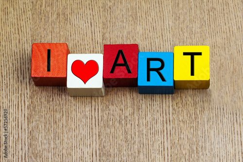 I Love Art - sign for education, art and culture