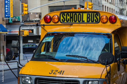 A yellow school bus in New York