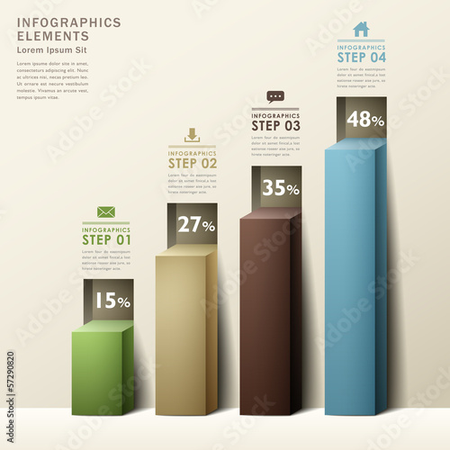 modern abstract 3d chart infographics