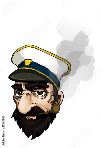 captains portrait with smoke from pipe
