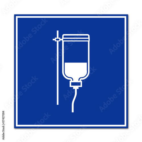 Cartel sanitario simbolo transfusion de sangre