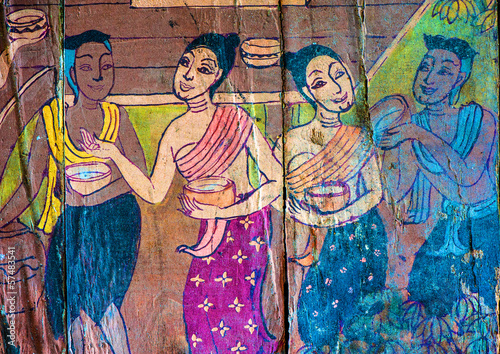 Traditional Thai style art stories of religion