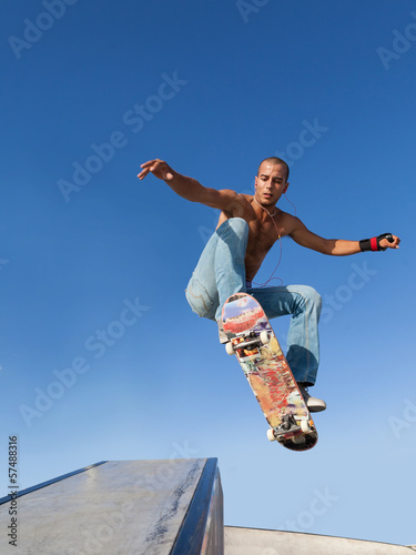 boy flying on a skateboard