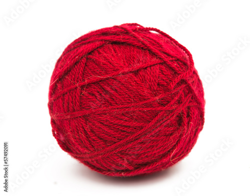 tangle of red thread isolated